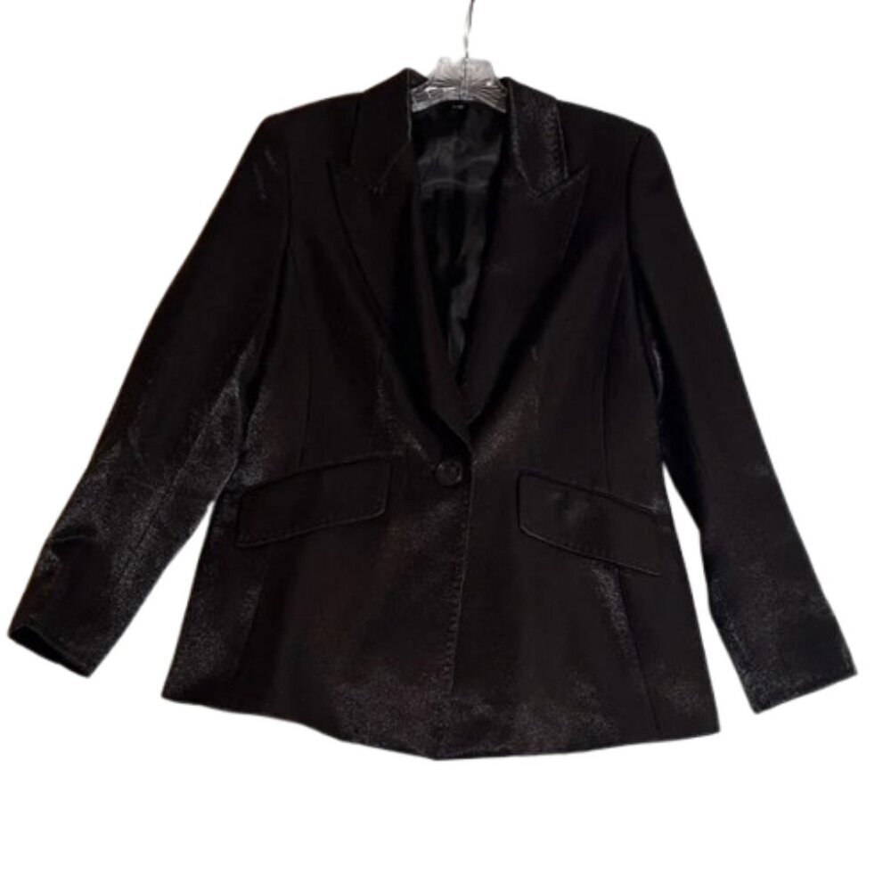 Ellen Tracy Shimmer Blazer Single-button closure, notch lapel – Size 10 #4214-1